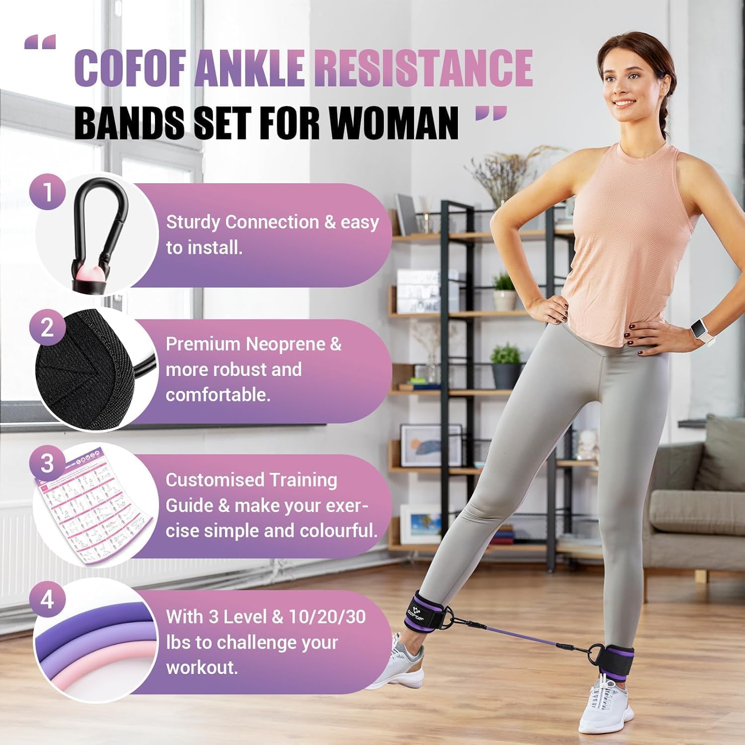Ankle Resistance Bands with Cuffs
