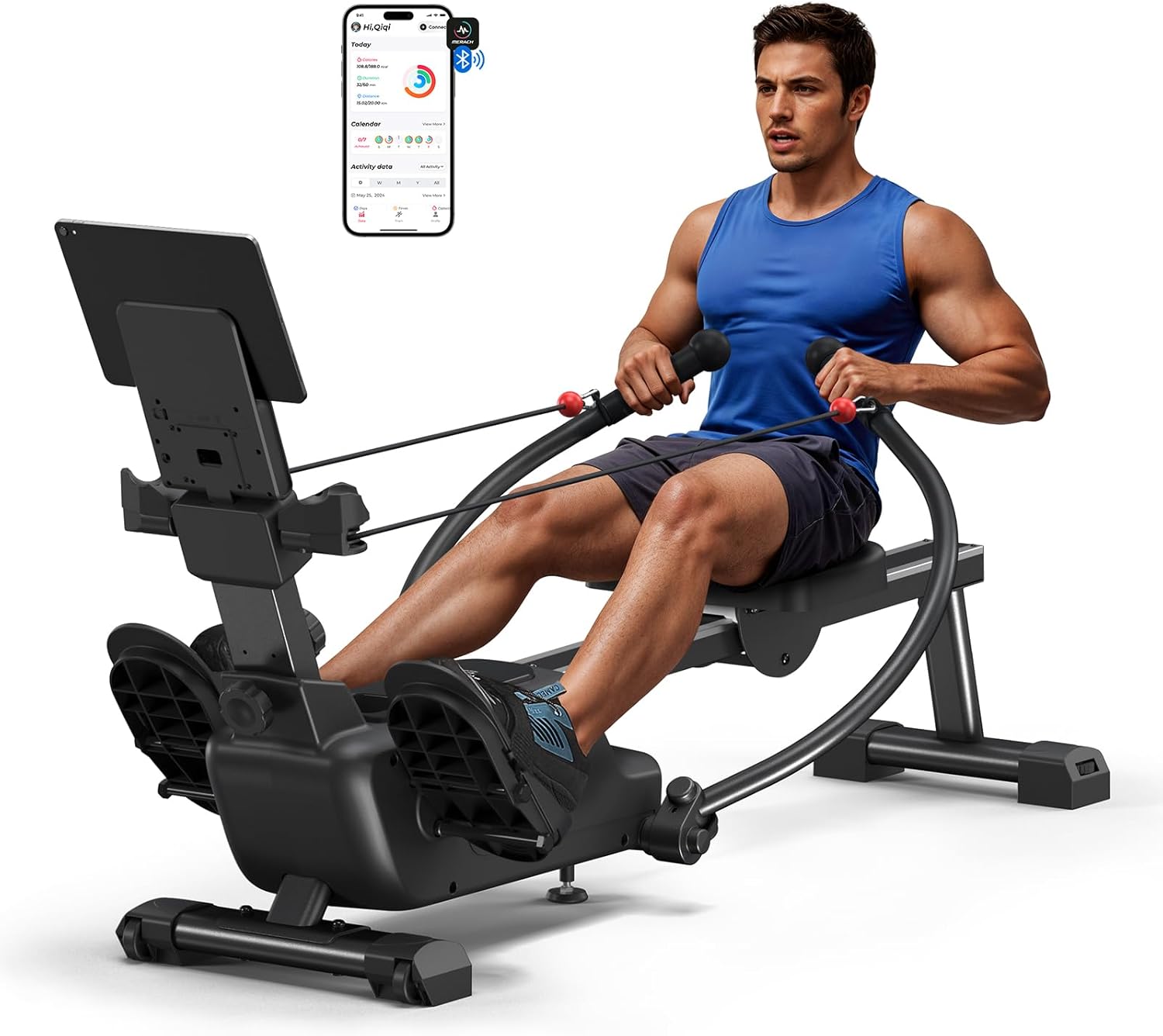 Magnetic Rowing Machine with 16-Level