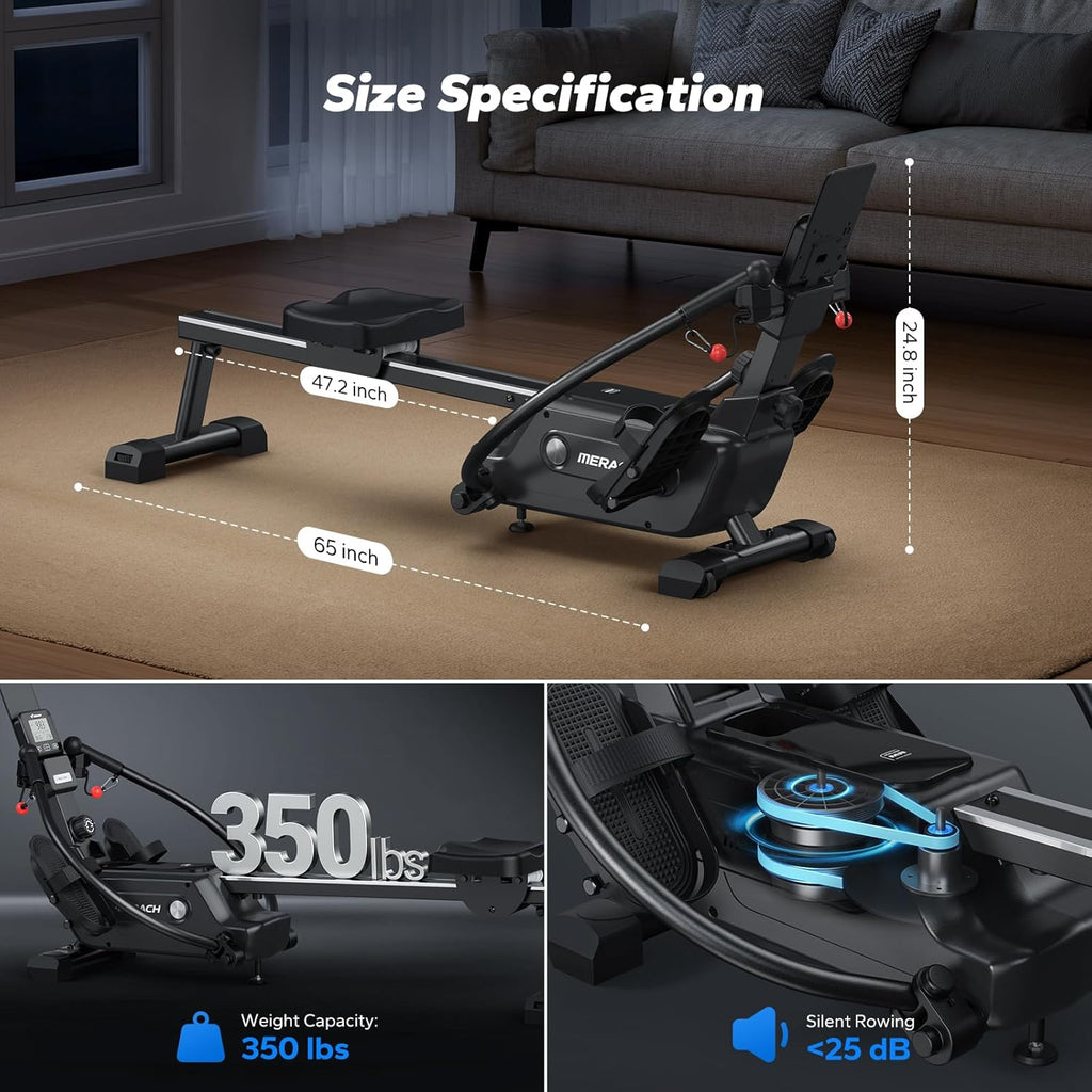 Magnetic Rowing Machine with 16-Level