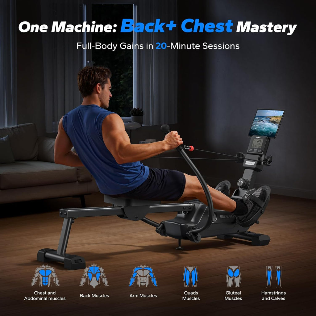 Magnetic Rowing Machine with 16-Level