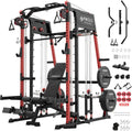 2200lbs Squat Rack with LAT-Pull Down System & Cable Crossover Machine
